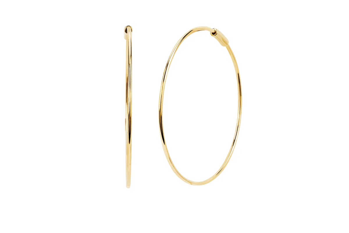The Perfect Gold Hoop Earrings sold by EF Collection