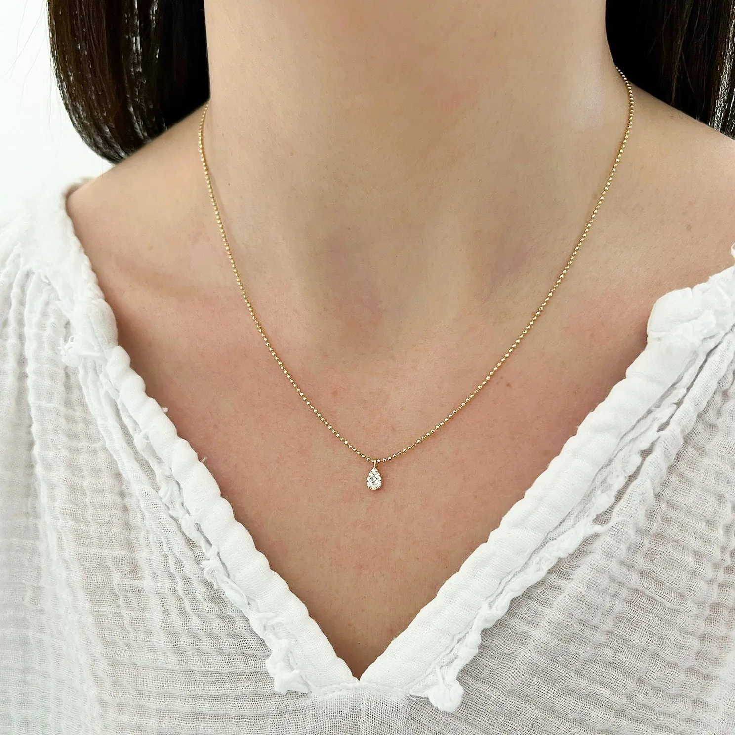 Full Cut Diamond Teardrop Necklace sold by EF Collection product image thumbnail 5