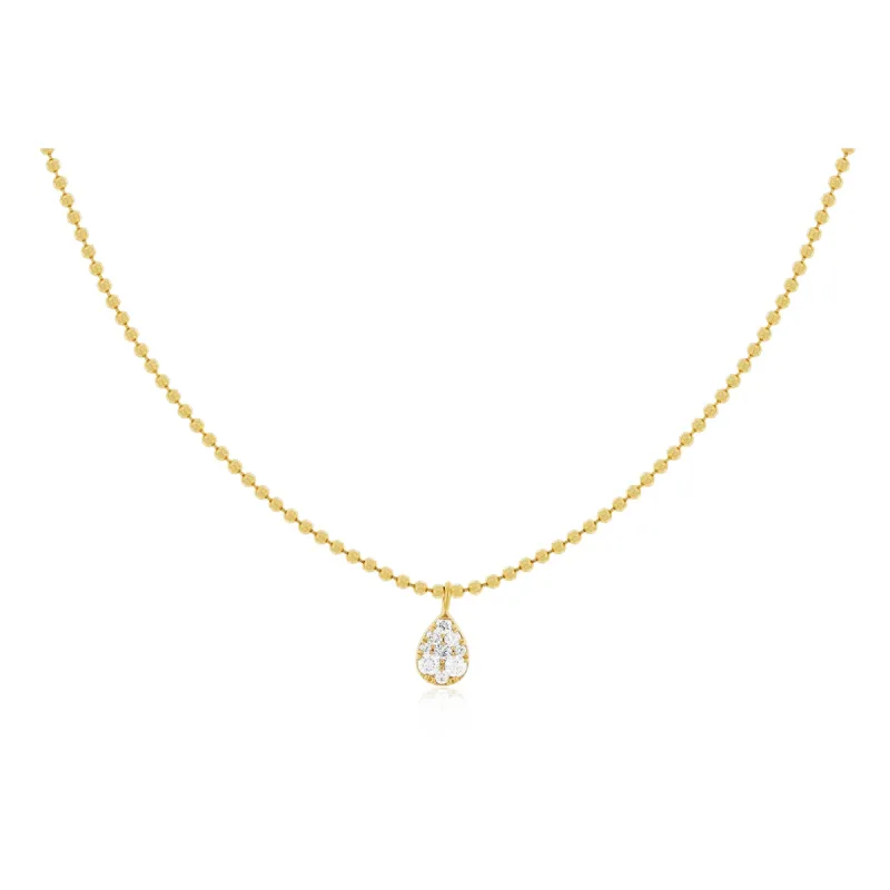 Full Cut Diamond Teardrop Necklace sold by EF Collection