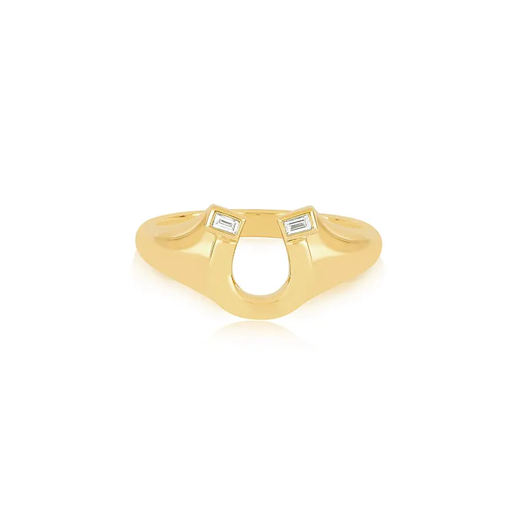 Lucky Horseshoe Signet Ring sold by EF Collection