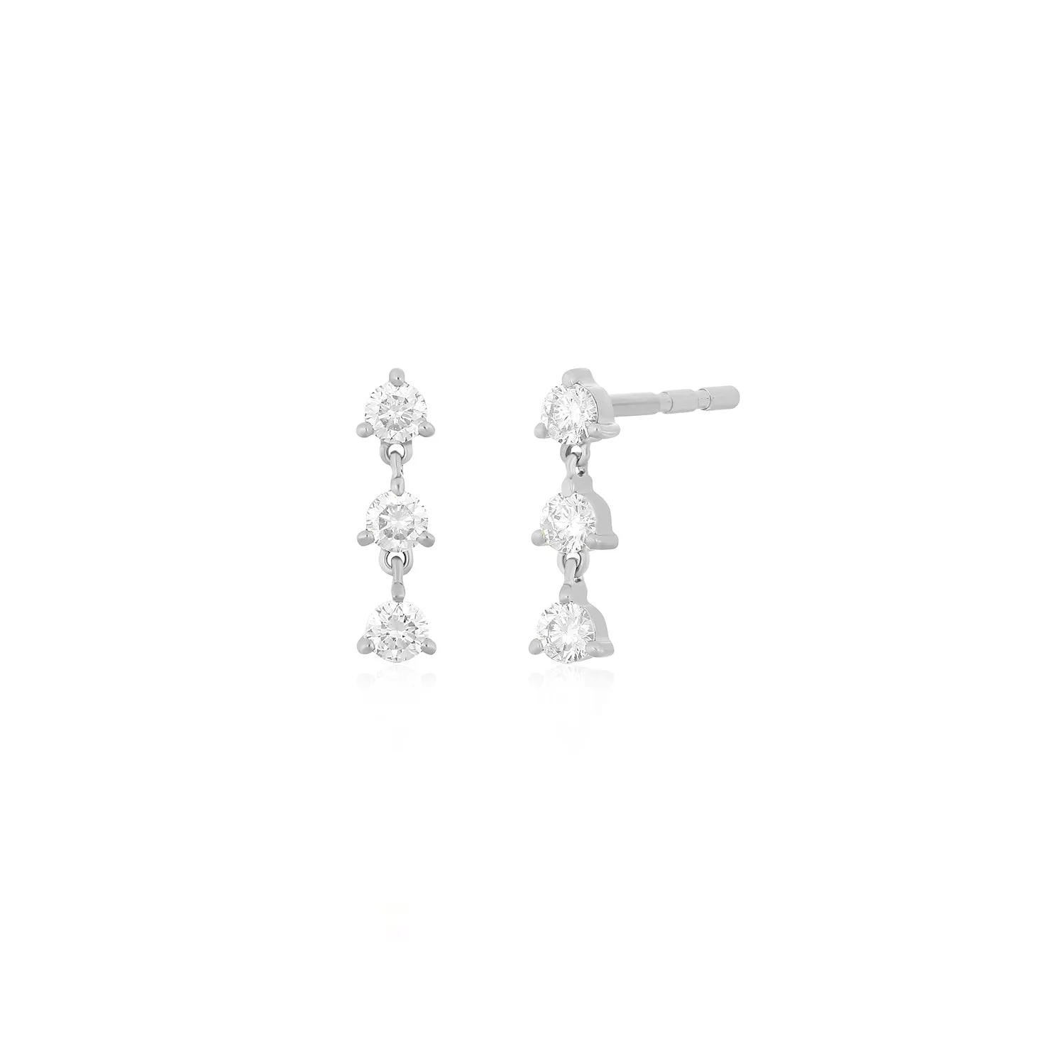 Triple Prong Set Diamond Stud Earring sold by EF Collection product image thumbnail 4