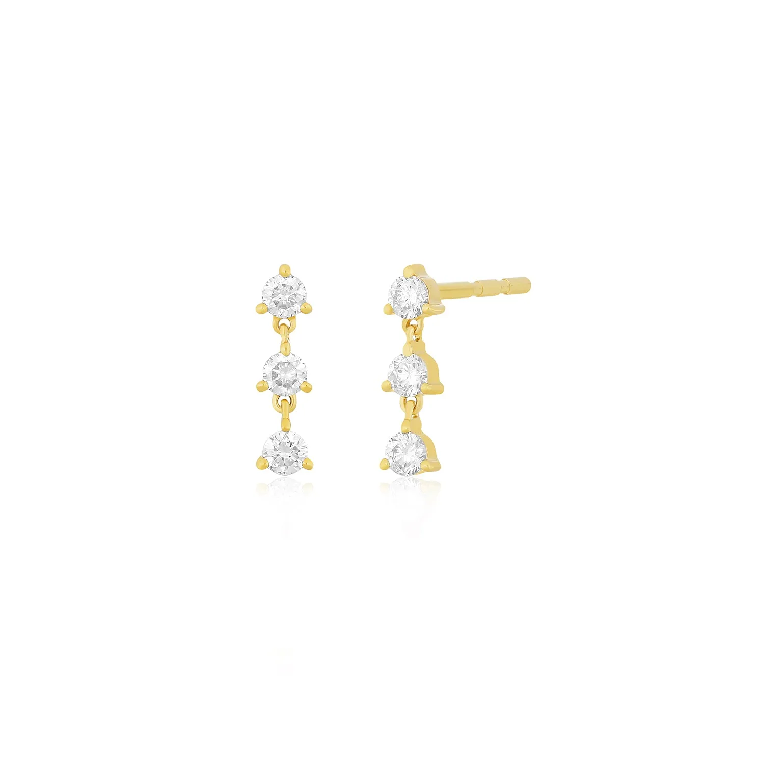 Triple Prong Set Diamond Stud Earring sold by EF Collection