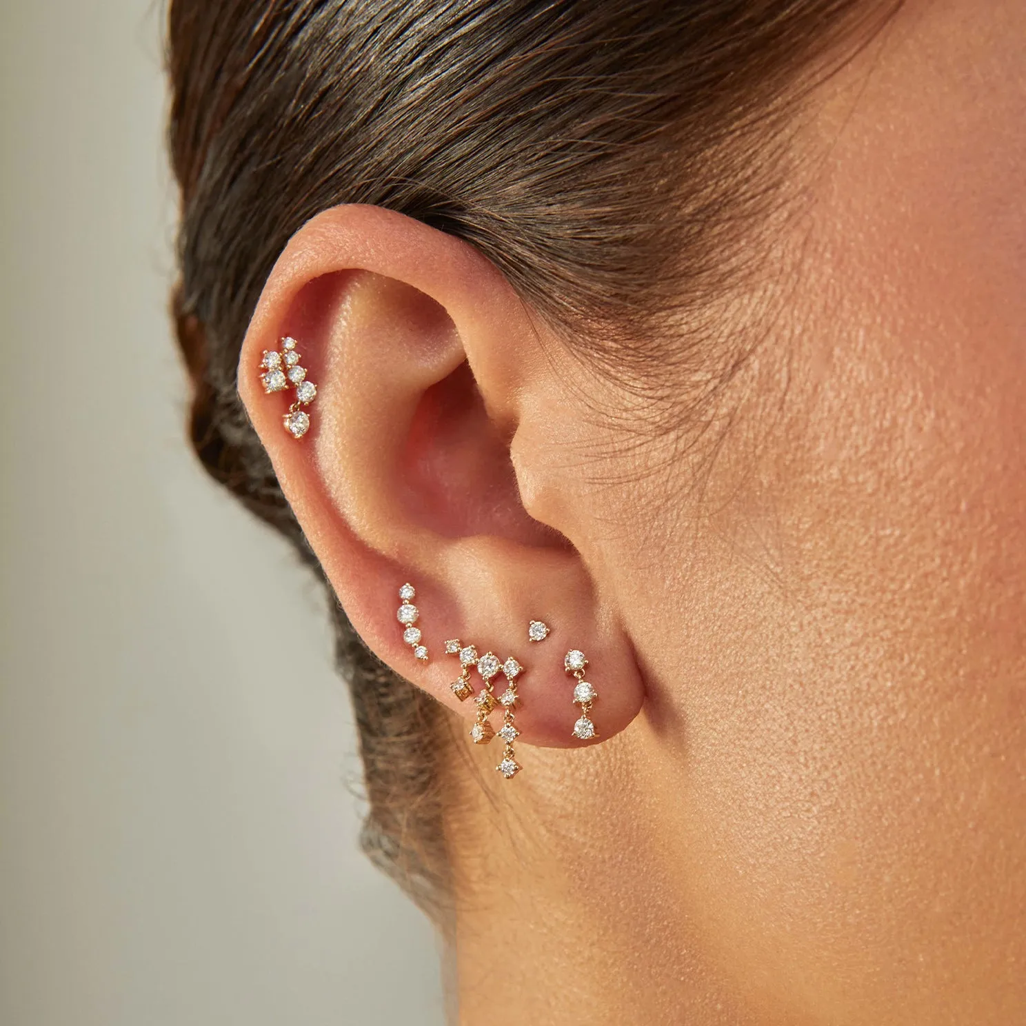 Triple Prong Set Diamond Stud Earring sold by EF Collection product image thumbnail 5