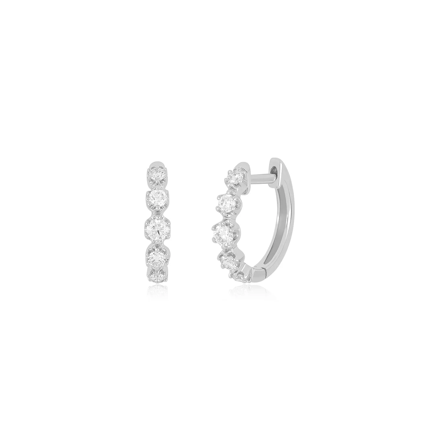 Diamond Crown Huggie Earring sold by EF Collection
