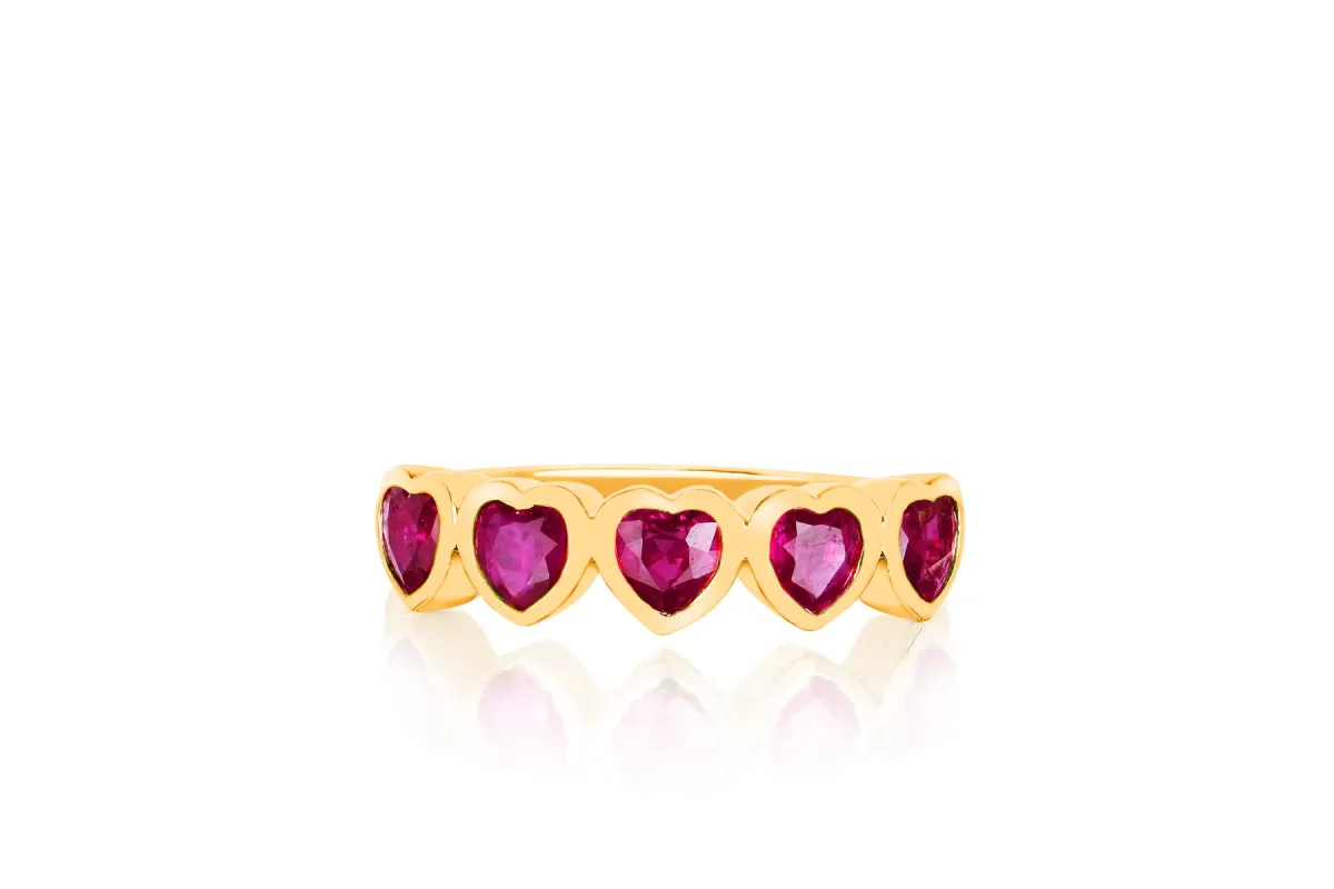 Ruby Multi Heart Ring sold by EF Collection