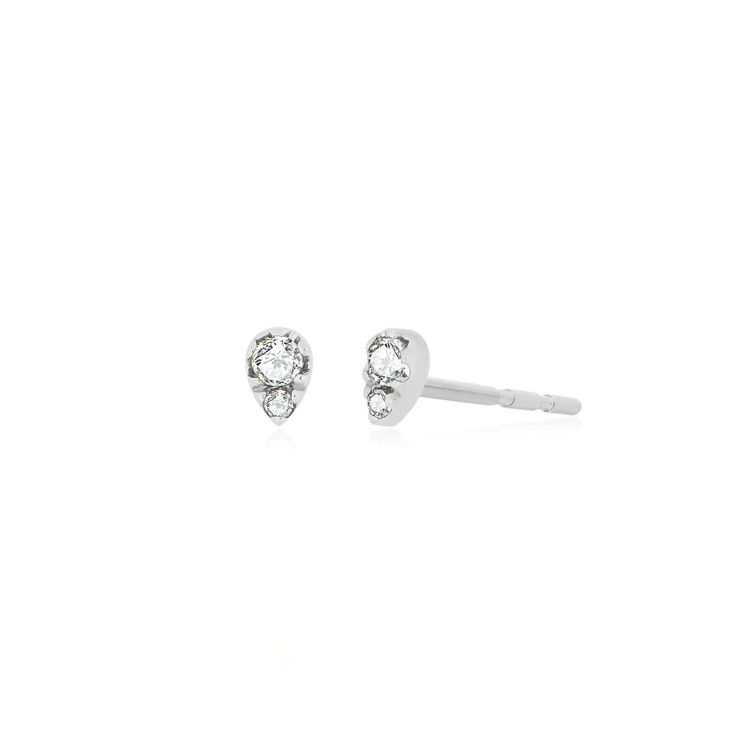 Full Cut Diamond Mini Teardrop Stud Earring sold by EF Collection product image thumbnail 4