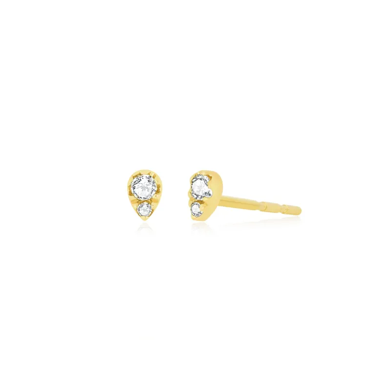 Full Cut Diamond Mini Teardrop Stud Earring sold by EF Collection
