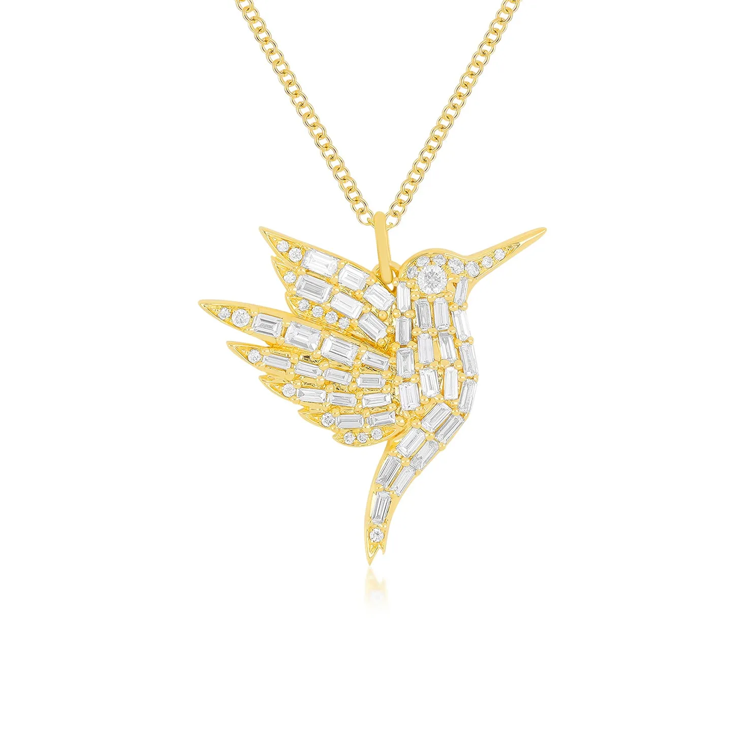 Diamond Baguette Hummingbird Necklace sold by EF Collection product image thumbnail 5