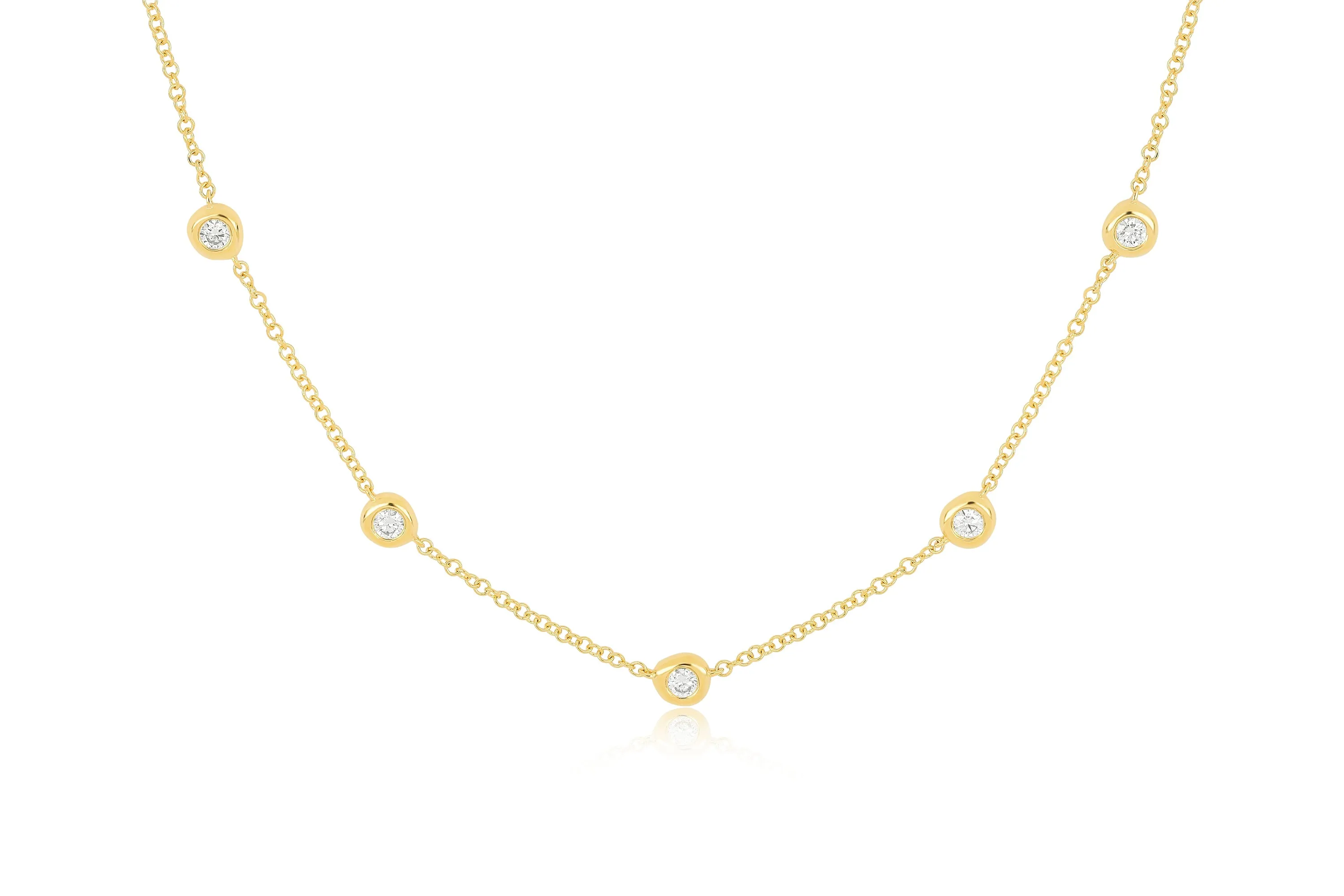 5 Diamond Pillow Necklace sold by EF Collection