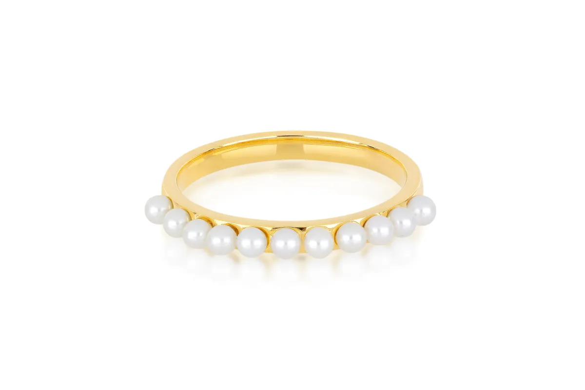 Multi Pearl Stack Ring sold by EF Collection