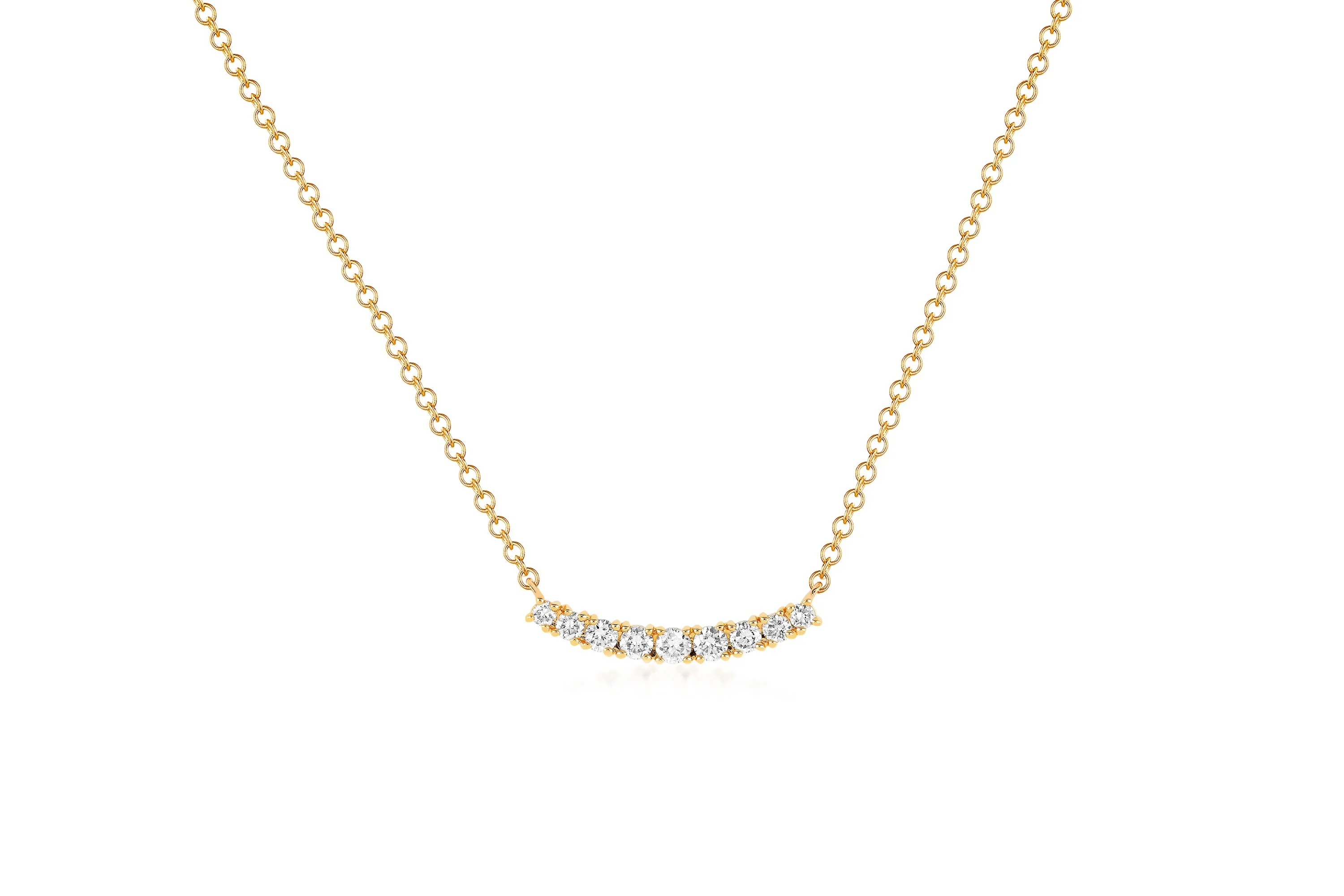 Full Cut Diamond Arc Necklace sold by EF Collection