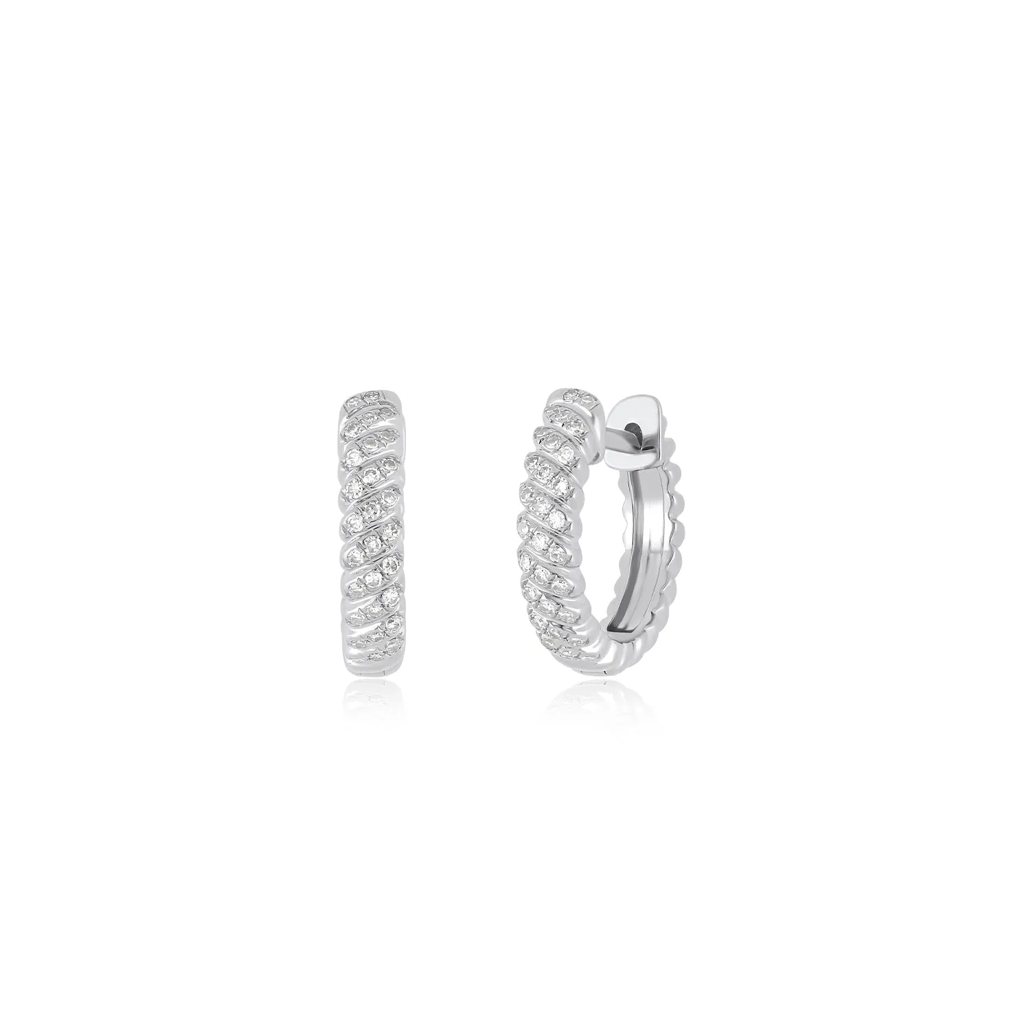 Diamond Twist Huggie Earring sold by EF Collection product image thumbnail 4