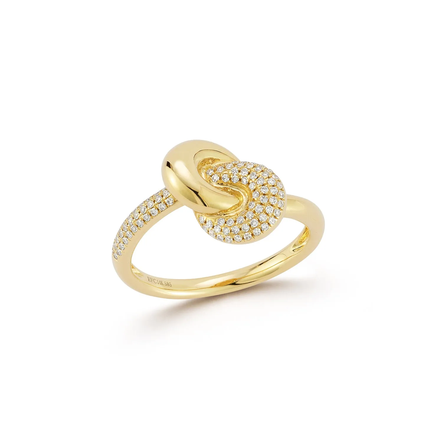 Diamond & Gold Jumbo Love Knot Ring sold by EF Collection product image thumbnail 3