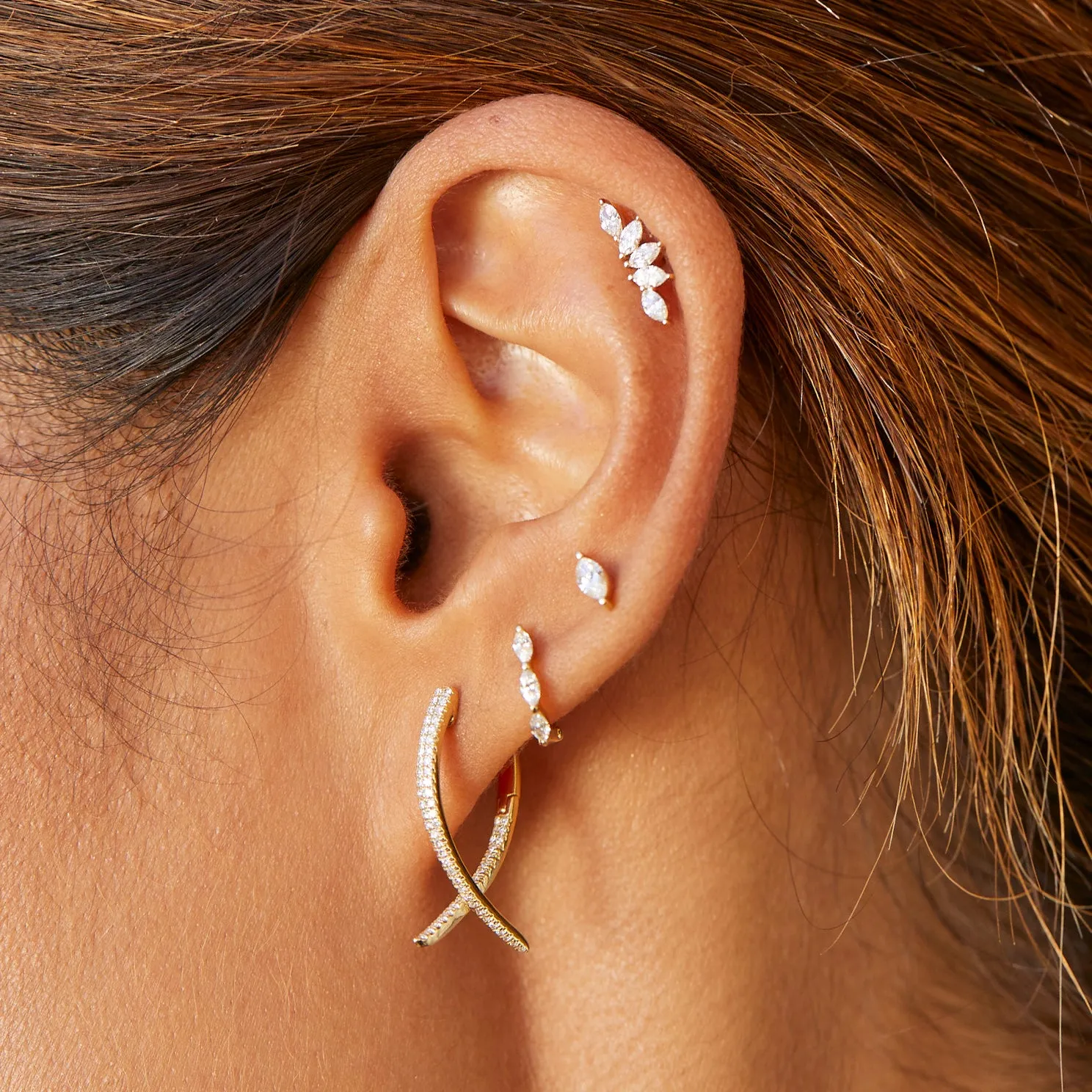 Diamond Marquise Stud Earring sold by EF Collection product image thumbnail 2