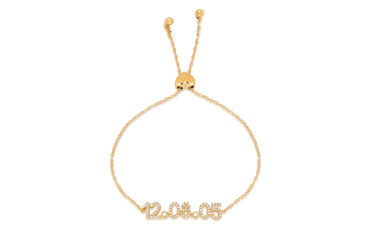 Diamond Date Bolo Bracelet made by EF Collection