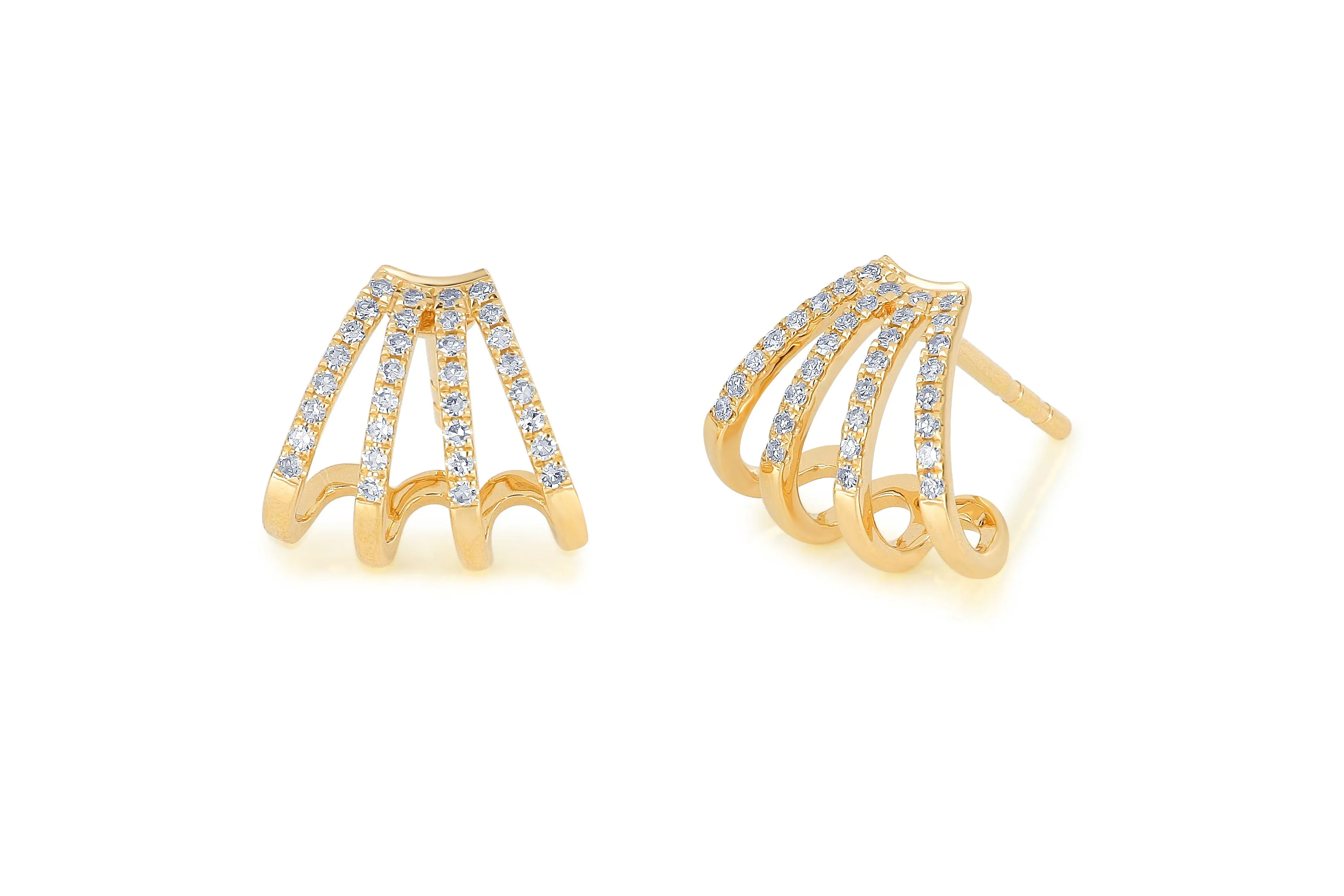 Diamond Multi Huggie Earrings sold by EF Collection