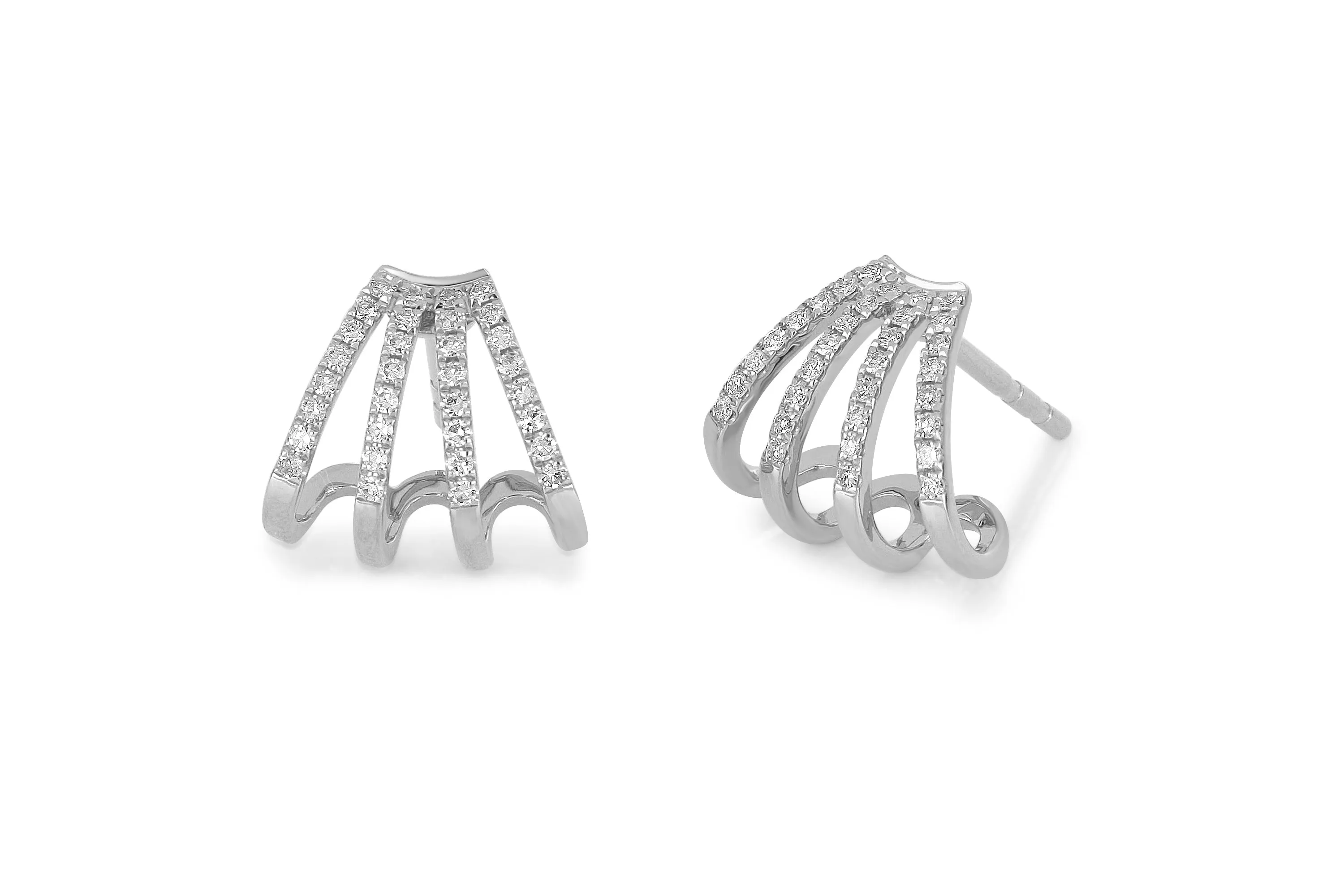 Diamond Multi Huggie Earrings sold by EF Collection product image thumbnail 4