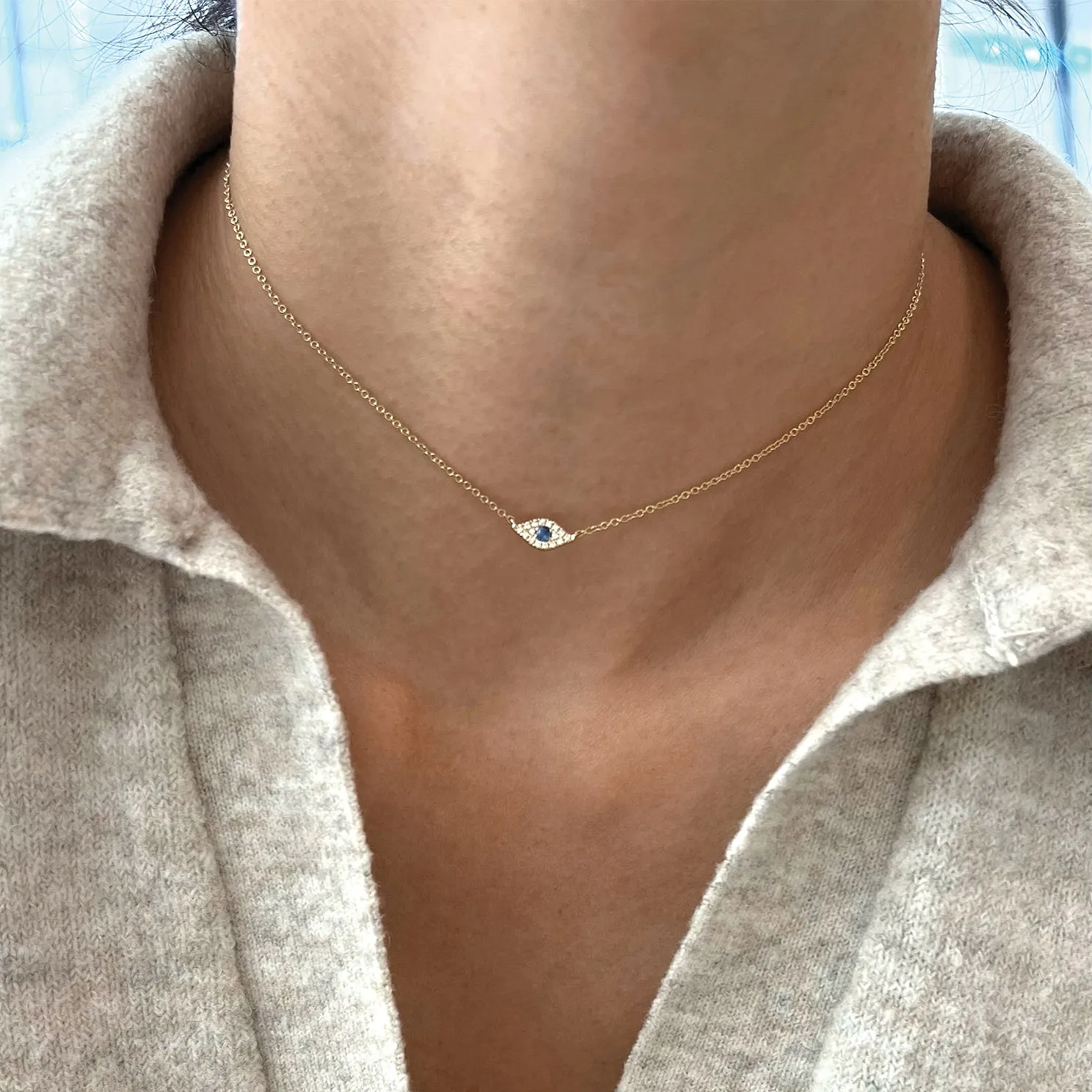 Diamond Evil Eye Choker Necklace sold by EF Collection product image thumbnail 2