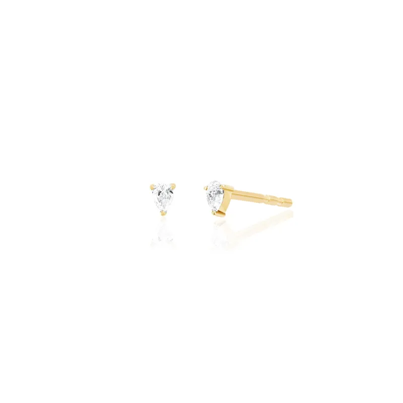 Diamond Mini Pear Stud Earring sold by EF Collection