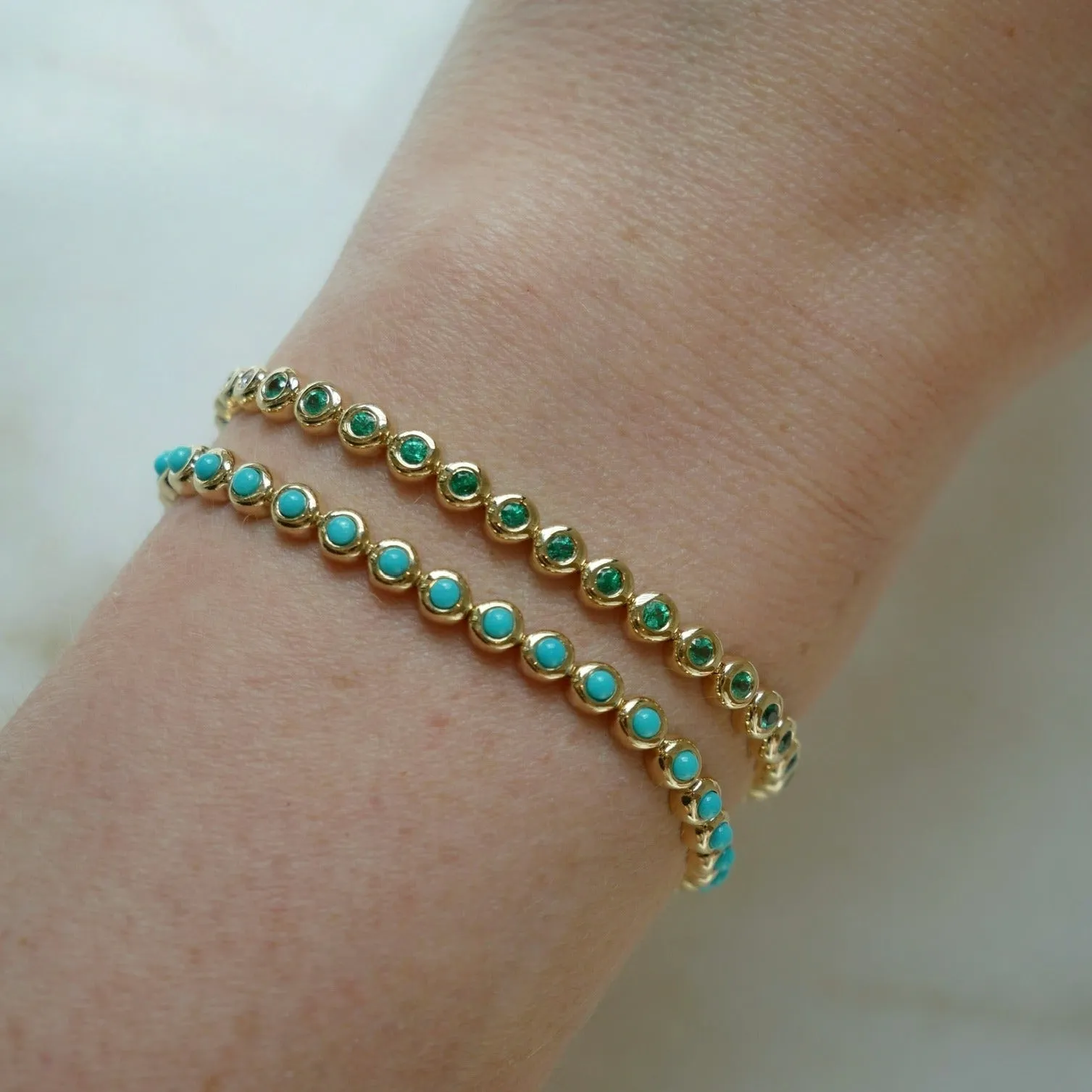 Turquoise & Diamond Pillow Eternity Bracelet sold by EF Collection product image thumbnail 5