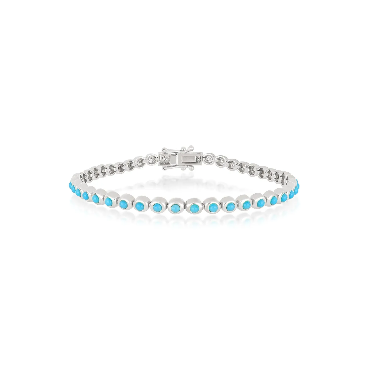 Turquoise & Diamond Pillow Eternity Bracelet sold by EF Collection product image thumbnail 4