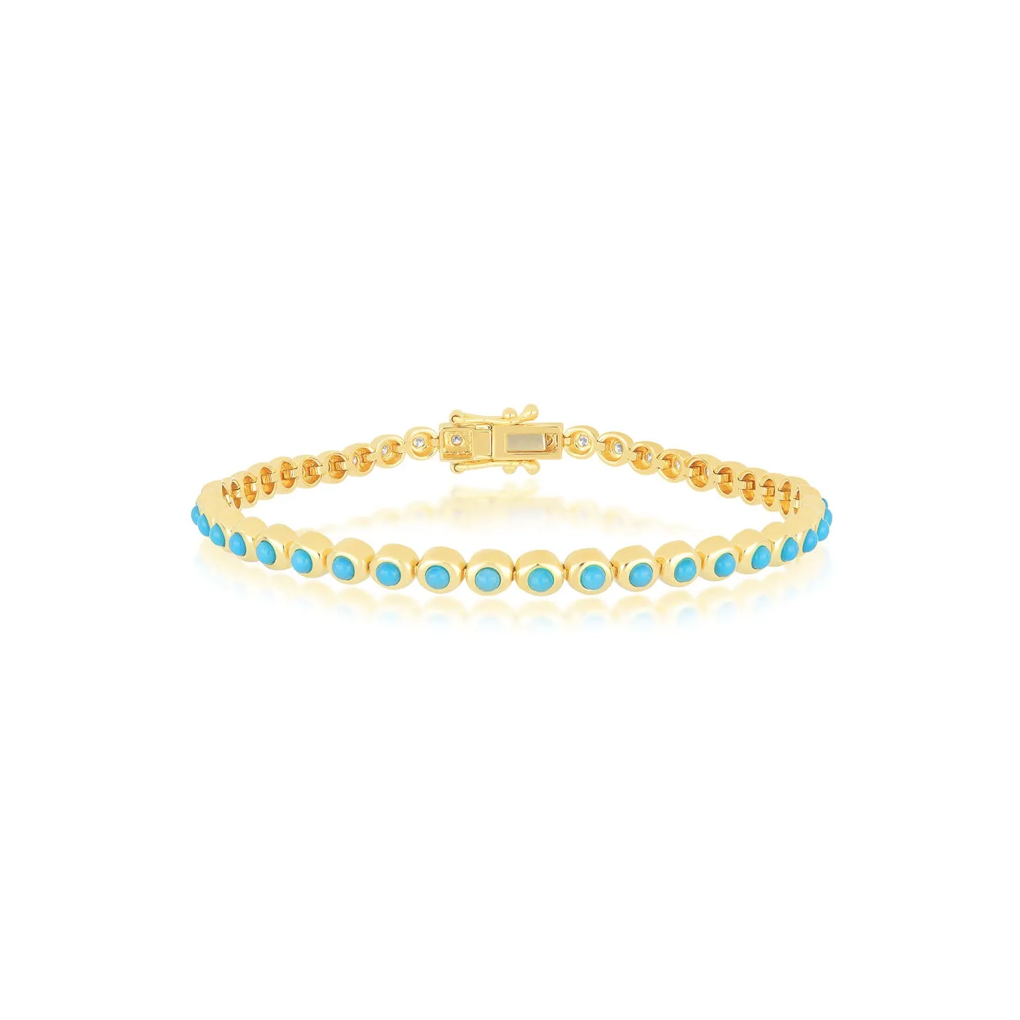 Turquoise & Diamond Pillow Eternity Bracelet sold by EF Collection