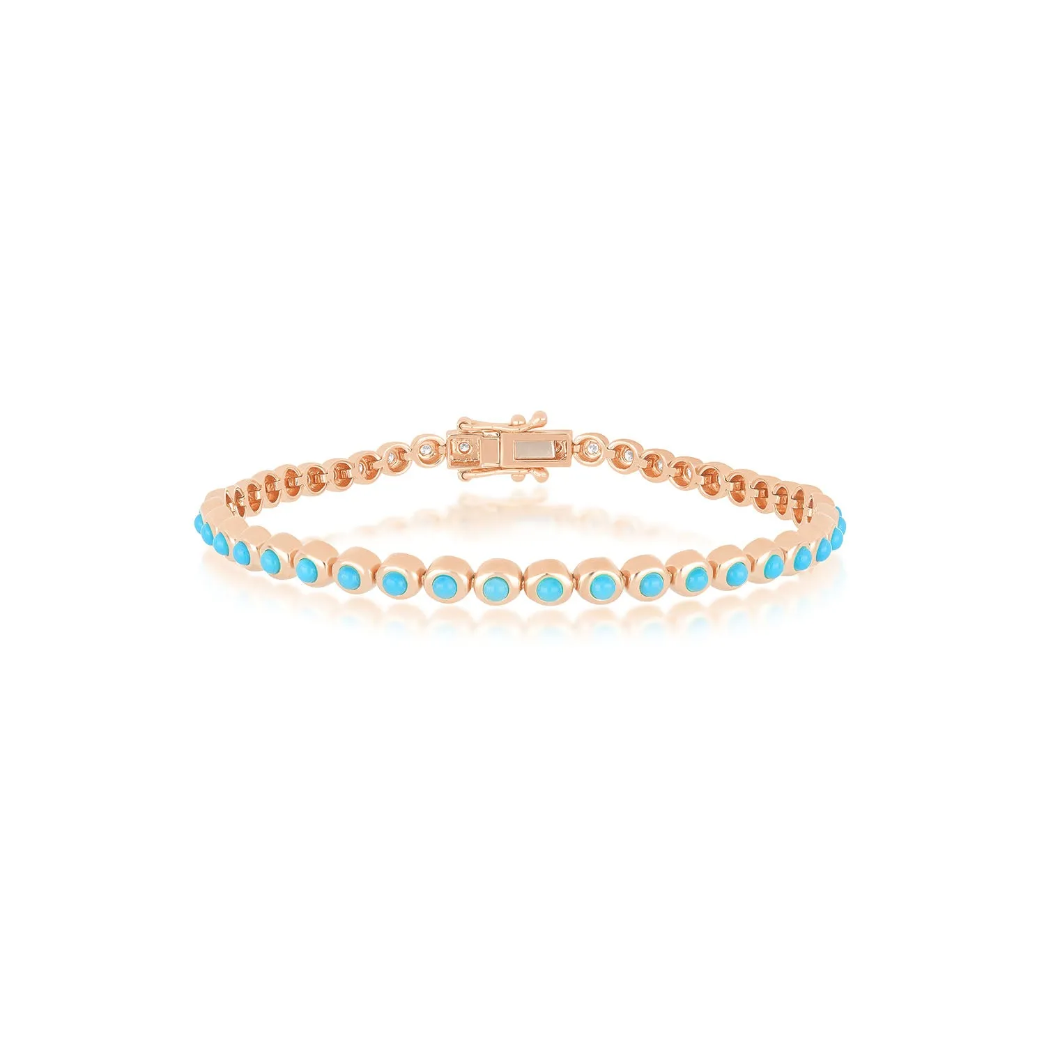 Turquoise & Diamond Pillow Eternity Bracelet sold by EF Collection product image thumbnail 3