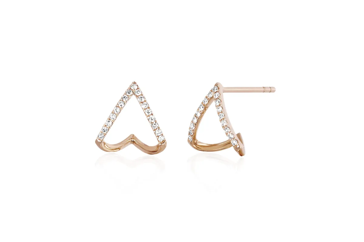 Diamond Chevron Huggie Earrings sold by EF Collection
