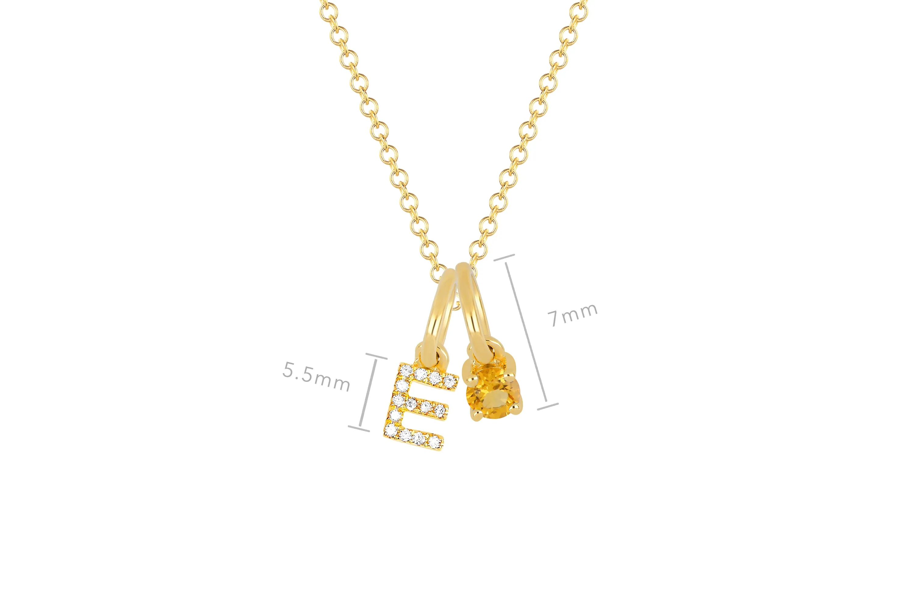 Citrine Birthstone Initial Charm Necklace sold by EF Collection product image thumbnail 3