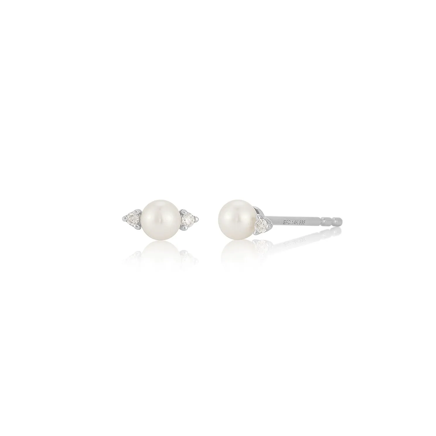 Diamond & Pearl Stud Earring sold by EF Collection