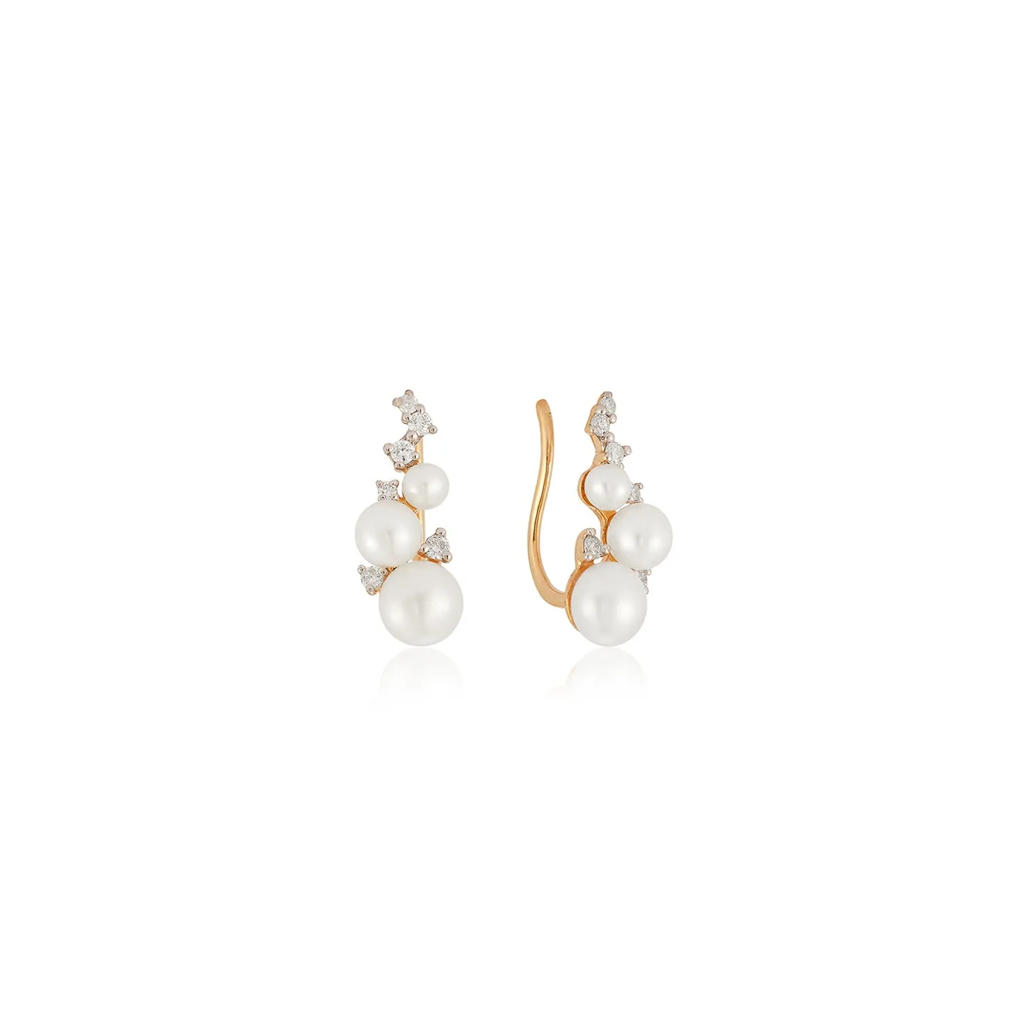 Diamond & Pearl Ear Climber sold by EF Collection product image thumbnail 3