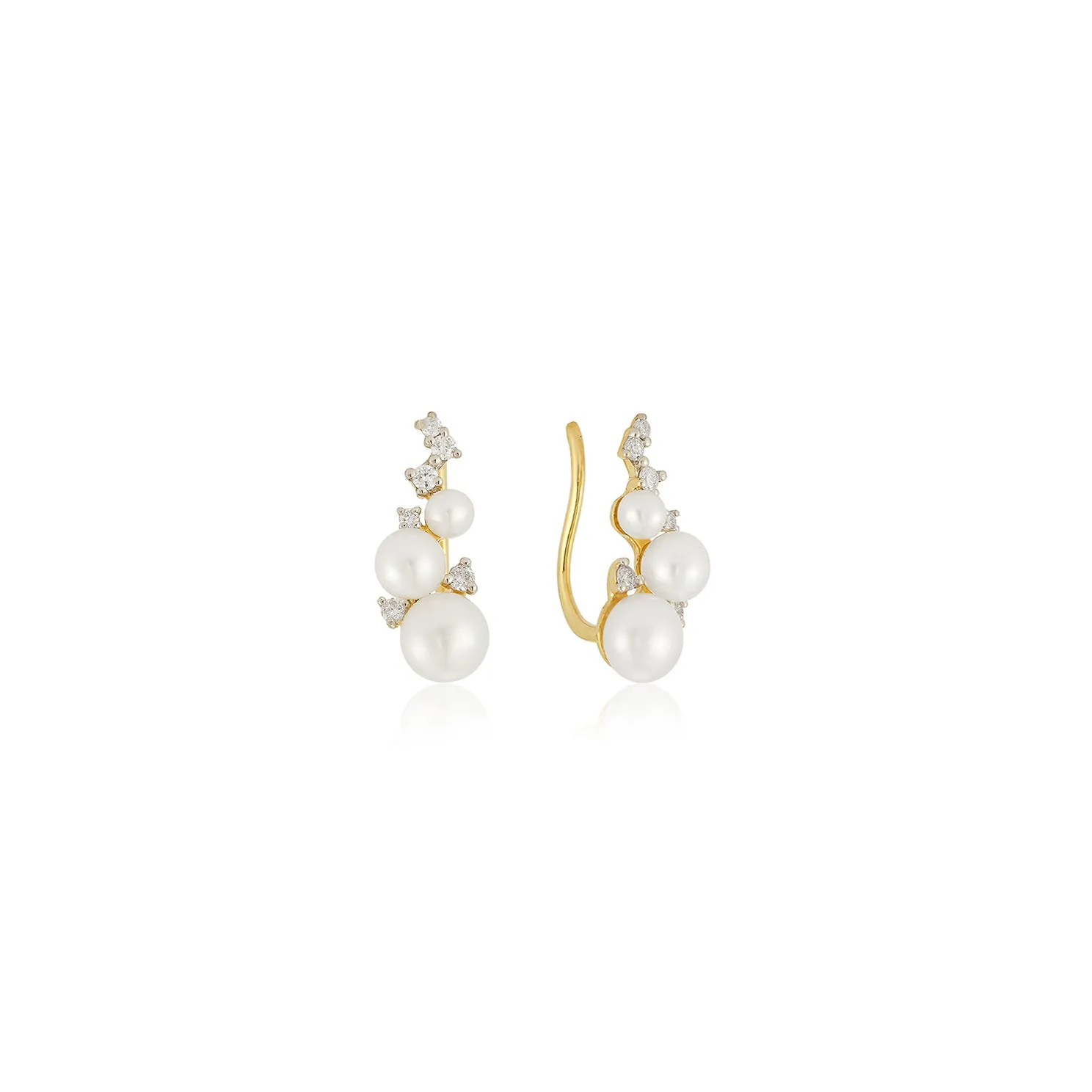 Diamond & Pearl Ear Climber sold by EF Collection