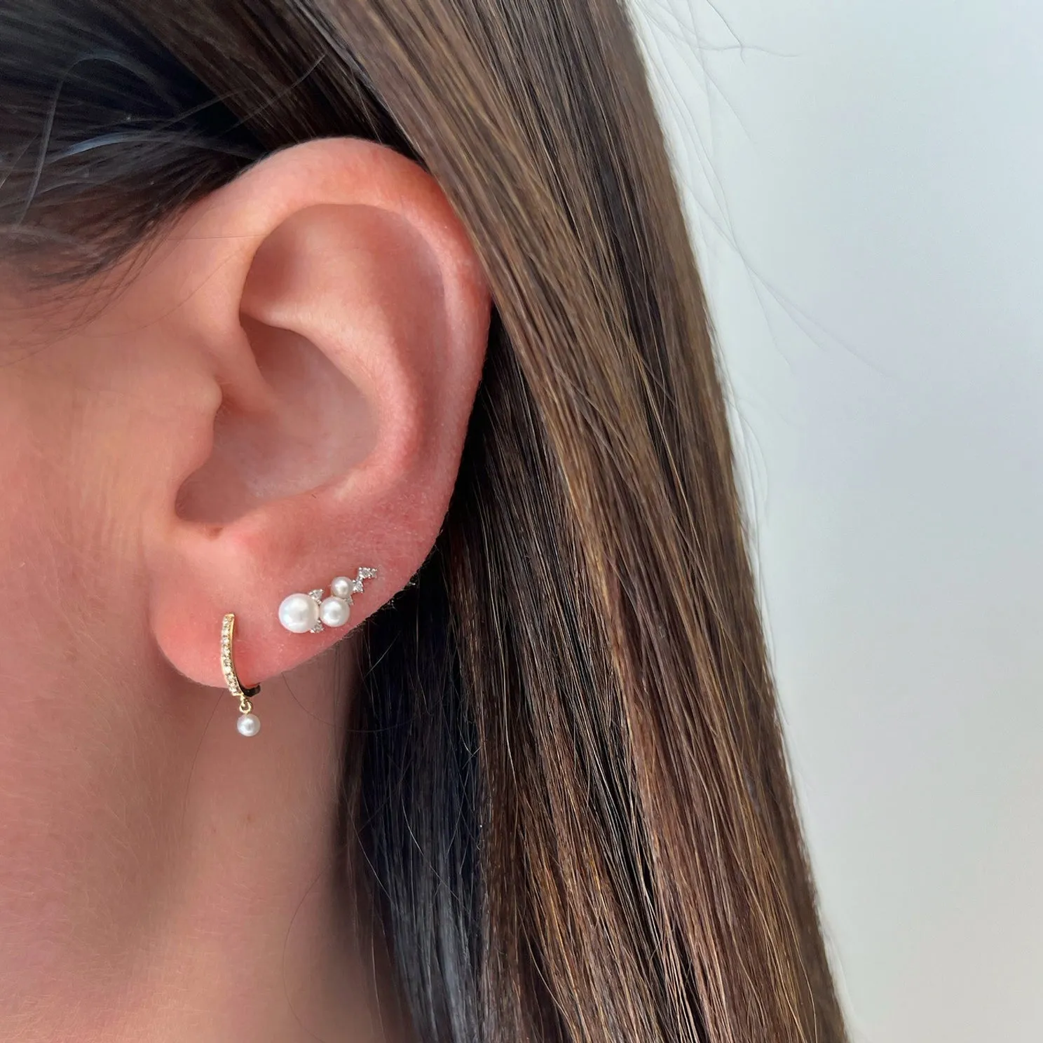Diamond & Pearl Ear Climber sold by EF Collection product image thumbnail 2