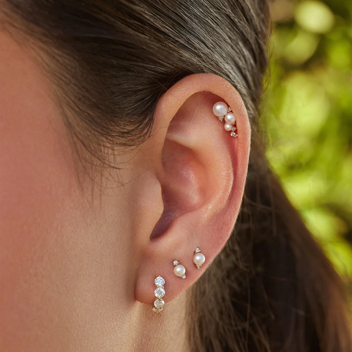 Diamond & Pearl Ear Climber sold by EF Collection product image thumbnail 5