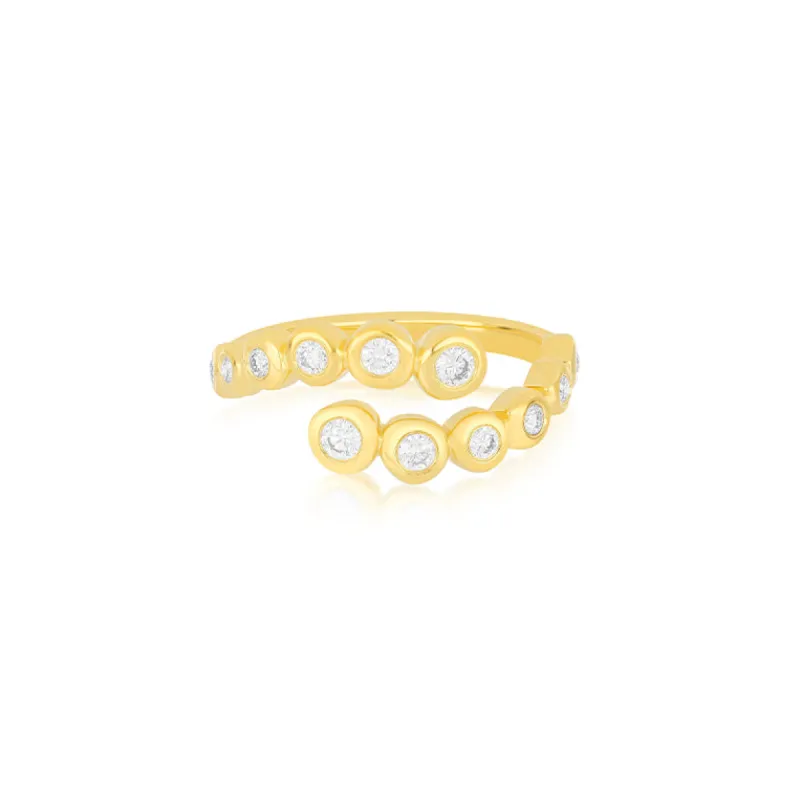 Graduated Diamond Pillow Wrap Ring sold by EF Collection