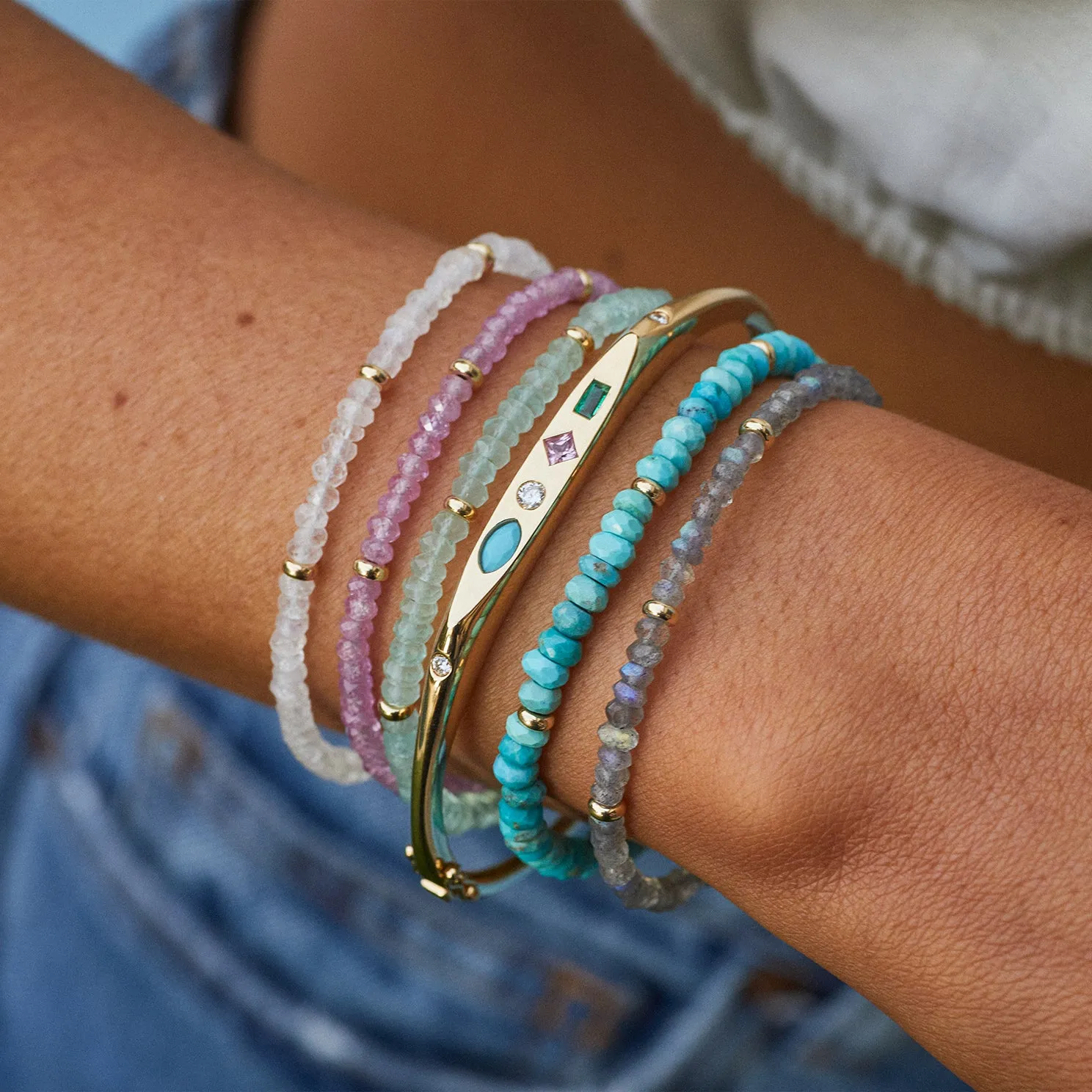 Birthstone Bead Bracelet In Turquoise sold by EF Collection product image thumbnail 5