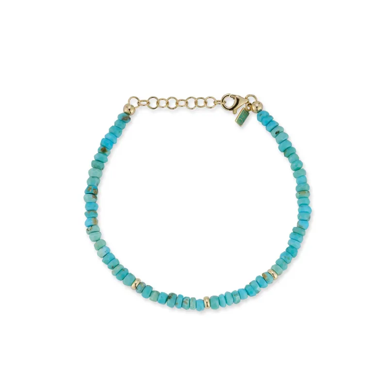 Birthstone Bead Bracelet In Turquoise sold by EF Collection