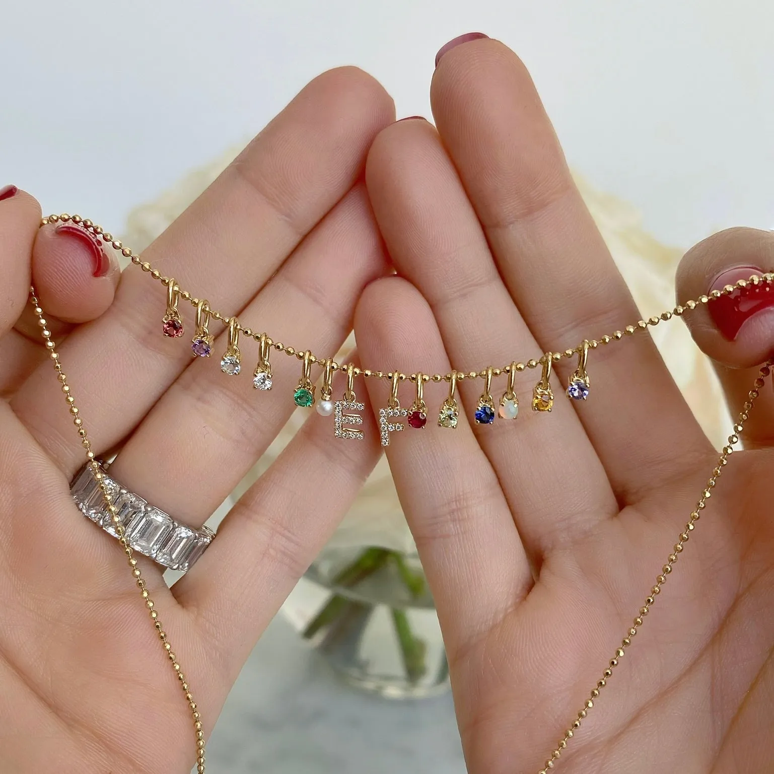 Diamond Initial Necklace Charm sold by EF Collection product image thumbnail 2