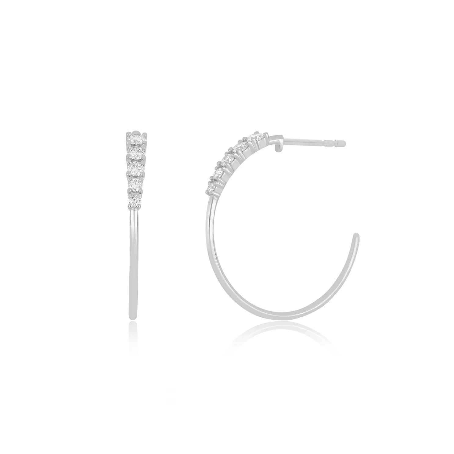 Diamond & Gold Hoop Earrings sold by EF Collection product image thumbnail 4
