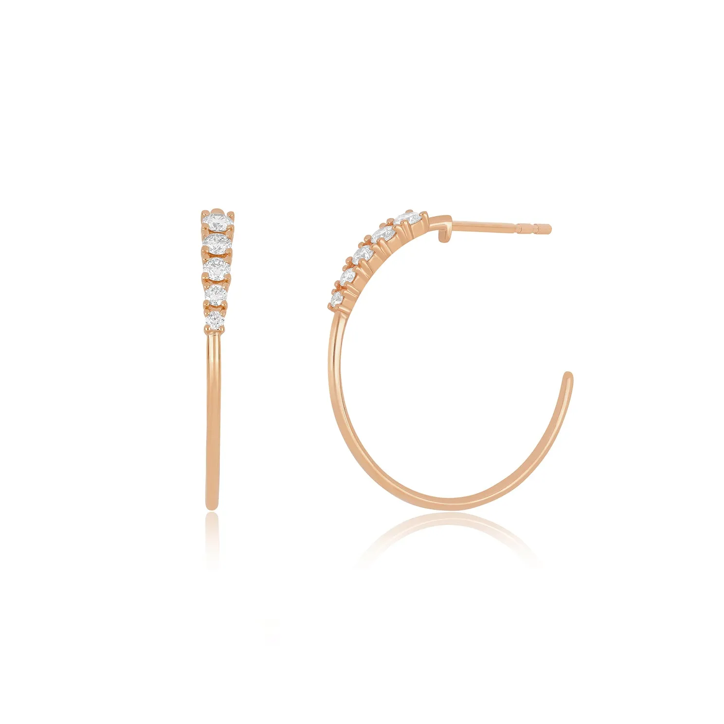 Diamond & Gold Hoop Earrings sold by EF Collection product image thumbnail 3