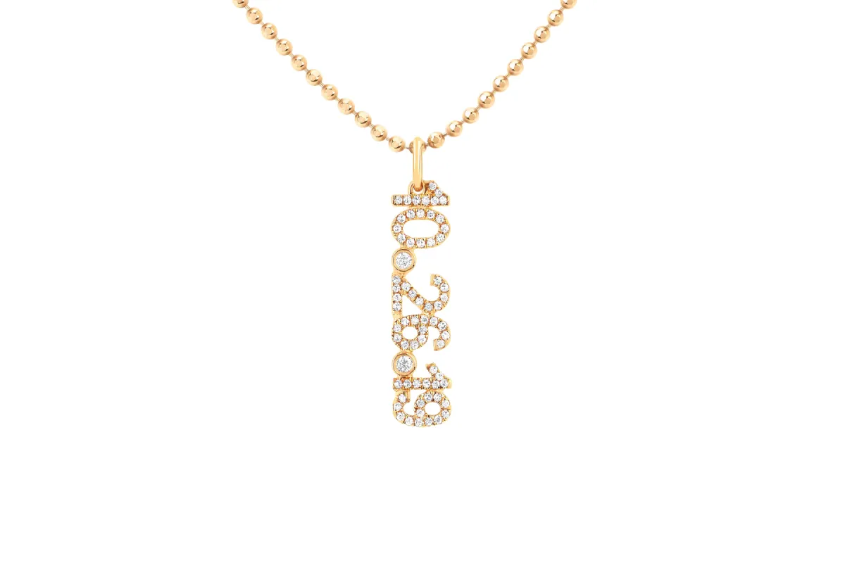 Diamond Date Charm Necklace sold by EF Collection