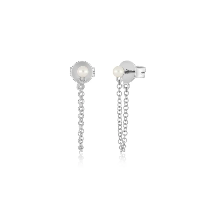 Pearl Chain Stud Earring sold by EF Collection