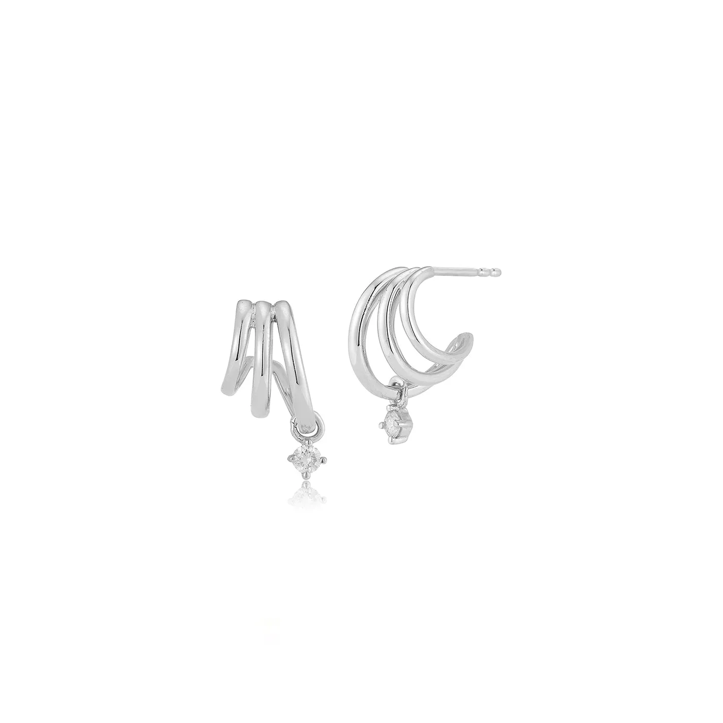 Diamond Drop Triple Huggie Earring sold by EF Collection product image thumbnail 4