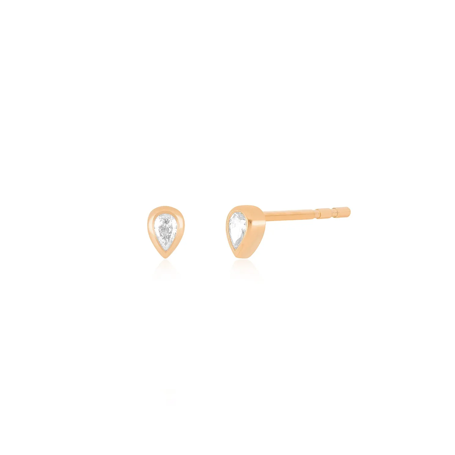 Bezel Set Diamond Pear Stud Earring sold by EF Collection product image thumbnail 3