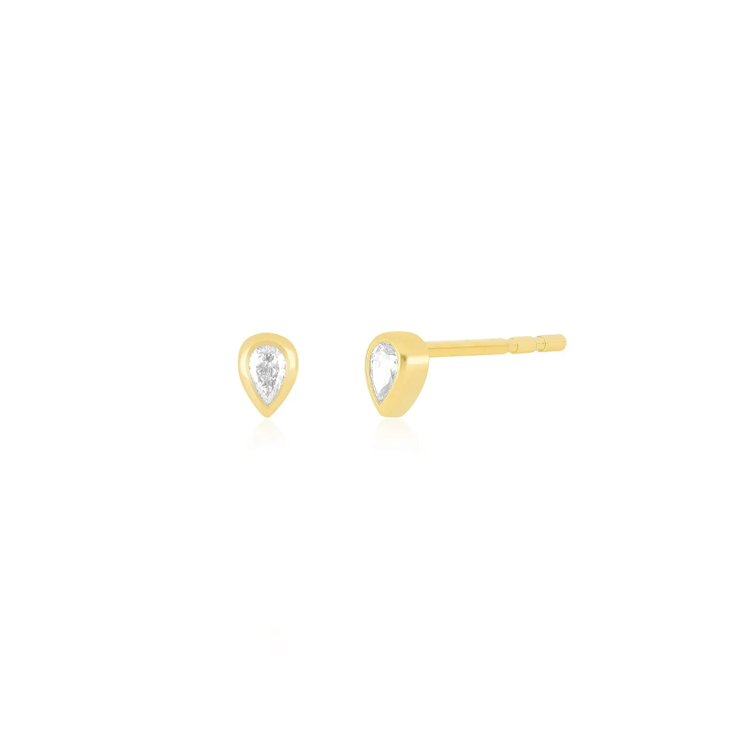 Bezel Set Diamond Pear Stud Earring sold by EF Collection