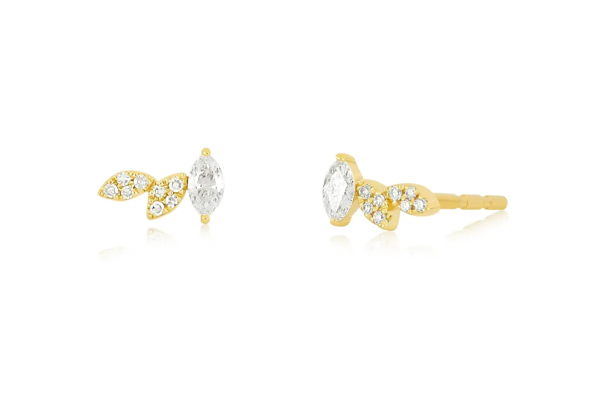 Triple Marquise Stud Earring sold by EF Collection