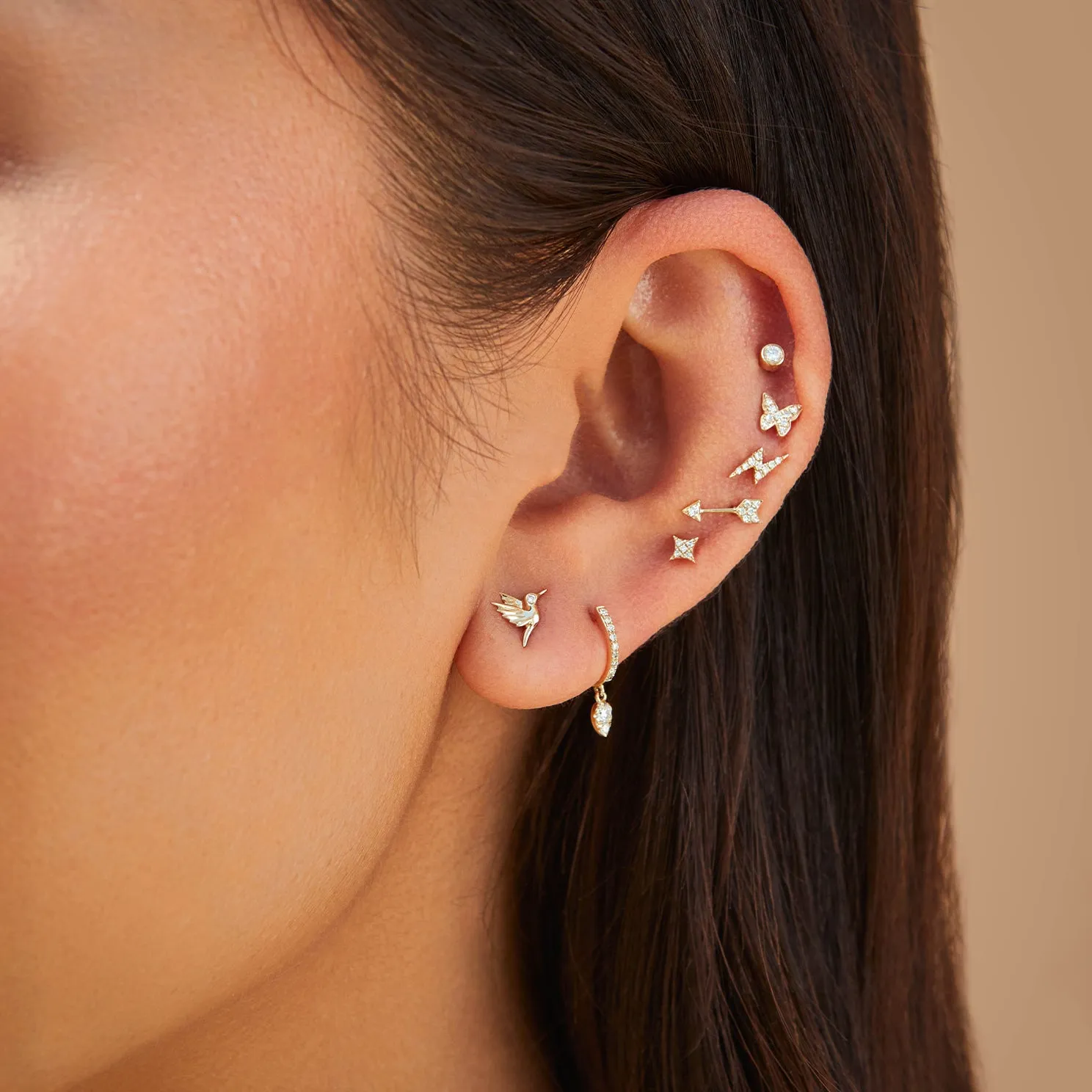 Diamond Mini Lightning Bolt Stud Earring sold by EF Collection product image thumbnail 2