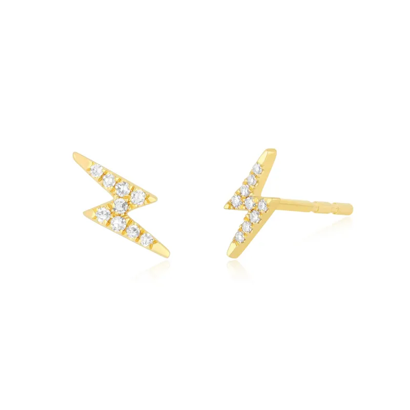 Diamond Mini Lightning Bolt Stud Earring sold by EF Collection