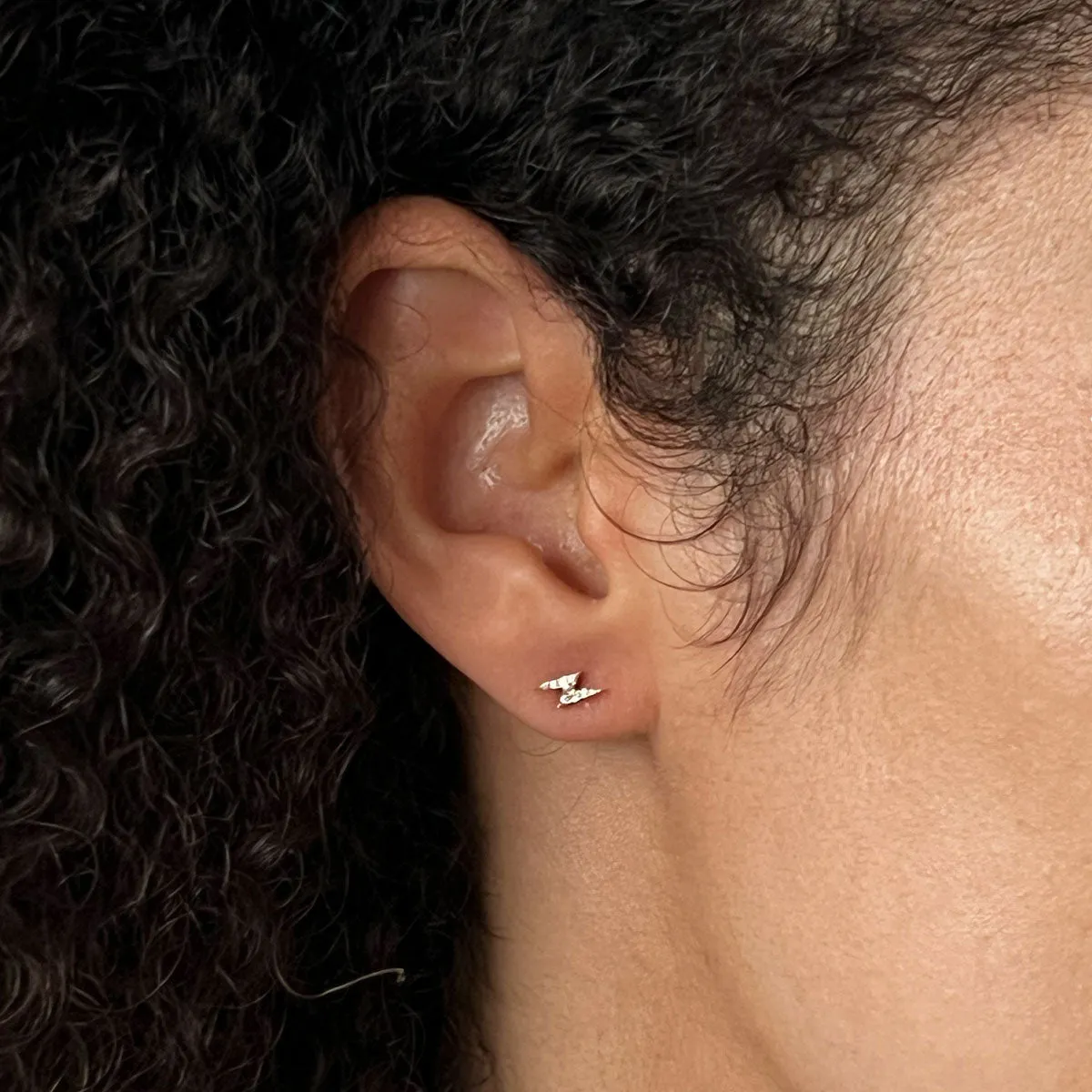 Diamond Mini Lightning Bolt Stud Earring sold by EF Collection product image thumbnail 5