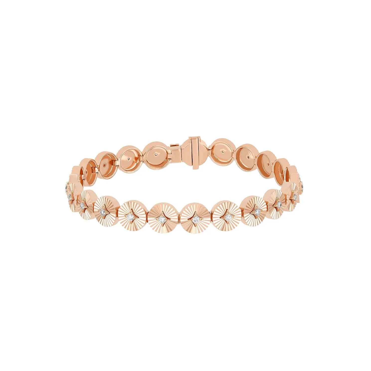 Gold & Diamond Fluted Disc Eternity Bracelet sold by EF Collection product image thumbnail 3